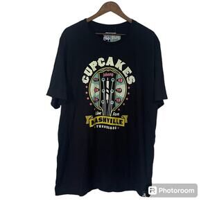 Johnny Cupcakes Live From Nashville Guitar Black Tee Women's Size 3X-Large NWT